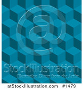 Vector Illustration of a Blue Background of Seamless Tilable Cubes by AtStockIllustration