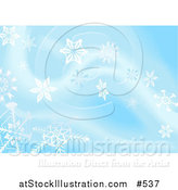 Vector Illustration of a Blue Background with White Snowflakes by AtStockIllustration