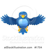 Vector Illustration of a Blue Bird Flying Forward by AtStockIllustration