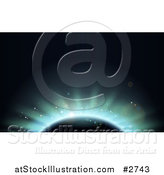 Vector Illustration of a Blue Eclipse Lighting Behind Earth by AtStockIllustration