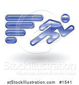 Vector Illustration of a Blue Figure Running past by AtStockIllustration