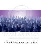 Vector Illustration of a Blue Group of Silhouetted Hands in a Crowd by AtStockIllustration