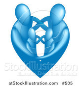 Vector Illustration of a Blue Heart Family by AtStockIllustration