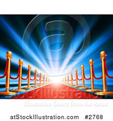 Vector Illustration of a Blue Light Shining over a Red Carpet by AtStockIllustration