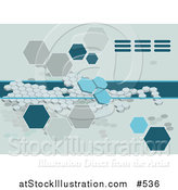 Vector Illustration of a Blue Octagon Background by AtStockIllustration