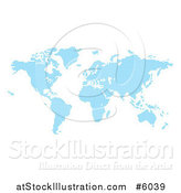 Vector Illustration of a Blue Pixel Atlas Map by AtStockIllustration