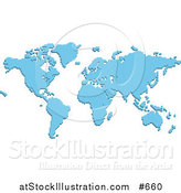 Vector Illustration of a Blue Pixelated Map by AtStockIllustration