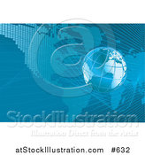 Vector Illustration of a Blue Planet Earth over a Map by AtStockIllustration