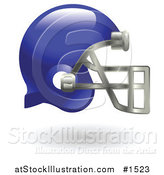 Vector Illustration of a Blue Protective Football Helmet by AtStockIllustration