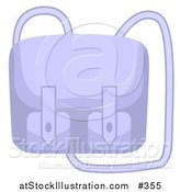 Vector Illustration of a Blue Purse with a Long Shoulder Strap by AtStockIllustration