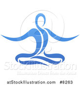 Vector Illustration of a Blue Relaxed Person Meditating by AtStockIllustration