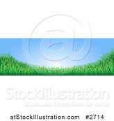 Vector Illustration of a Blue Sky with Copyspace and Green Grass Website Banner by AtStockIllustration