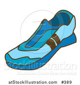 Vector Illustration of a Blue Slip on Tennis Shoes by AtStockIllustration