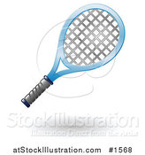 Vector Illustration of a Blue Tennis Racket by AtStockIllustration