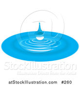 Vector Illustration of a Blue Waterdrop and Ripples by AtStockIllustration