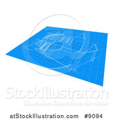 Vector Illustration of a Blueprint with a Home Design by AtStockIllustration
