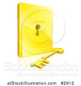 Vector Illustration of a Book with a Keyhole in the Center by AtStockIllustration