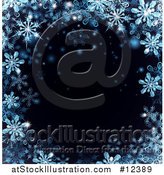 Vector Illustration of a Border of Blue Snowflakes over Black by AtStockIllustration