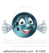 Vector Illustration of a Bowling Ball Mascot Giving Two Thumbs up by AtStockIllustration