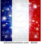 Vector Illustration of a Bright Burst of Light over a French Flag by AtStockIllustration