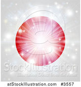 Vector Illustration of a Bright Burst of Light over a Japanese Flag by AtStockIllustration