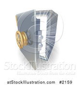 Vector Illustration of a Bright Light Shining from Inside a 3d Safe by AtStockIllustration