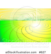 Vector Illustration of a Bright Light with Yellow and Green Ripples by AtStockIllustration
