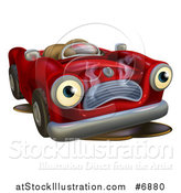 Vector Illustration of a Broken down Red Convertible Car Character by AtStockIllustration