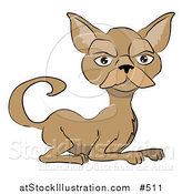 Vector Illustration of a Brown Cat with a Mustache by AtStockIllustration
