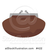 Vector Illustration of a Brown Clutch Bag Purse with a Snap Close by AtStockIllustration