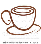 Vector Illustration of a Brown Coffee Cup on a Saucer by AtStockIllustration