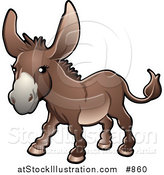 Vector Illustration of a Brown Donkey (Equus Asinus) on a Farm by AtStockIllustration