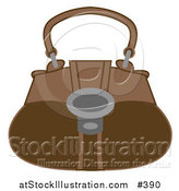 Vector Illustration of a Brown Handbag Purse by AtStockIllustration