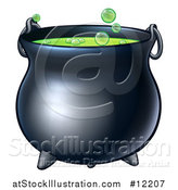 Vector Illustration of a Bubbly Halloween Witch Potion Cauldron by AtStockIllustration