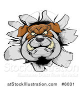 Vector Illustration of a Bulldog Breaking Through a Wall by AtStockIllustration