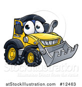 Vector Illustration of a Bulldozer Digger Mascot Character by AtStockIllustration