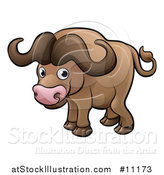 Vector Illustration of a Cartoon African Buffalo by AtStockIllustration