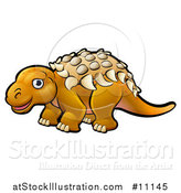 Vector Illustration of a Cartoon Ankylosaurus Dino by AtStockIllustration