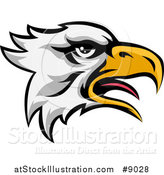 Vector Illustration of a Cartoon Bald Eagle Head by AtStockIllustration