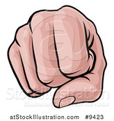 Vector Illustration of a Cartoon Caucasian Fist Punching by AtStockIllustration