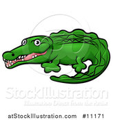 Vector Illustration of a Cartoon Crocodile by AtStockIllustration