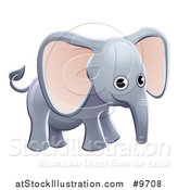 Vector Illustration of a Cartoon Cute African Safari Elephant by AtStockIllustration