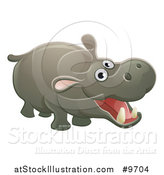 Vector Illustration of a Cartoon Cute African Safari Hippopotamus by AtStockIllustration