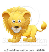 Vector Illustration of a Cartoon Cute African Safari Male Lion by AtStockIllustration
