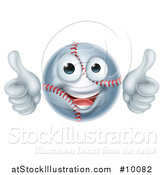 Vector Illustration of a Cartoon Happy Baseball Mascot Giving Two Thumbs up by AtStockIllustration