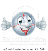 Vector Illustration of a Cartoon Happy Baseball Mascot Giving Two Thumbs up by AtStockIllustration