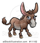 Vector Illustration of a Cartoon Happy Brown Donkey by AtStockIllustration