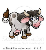 Vector Illustration of a Cartoon Happy Cow by AtStockIllustration