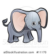 Vector Illustration of a Cartoon Happy Elephant by AtStockIllustration