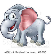 Vector Illustration of a Cartoon Happy Elephant by AtStockIllustration